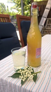 hyldeblomst på flaske